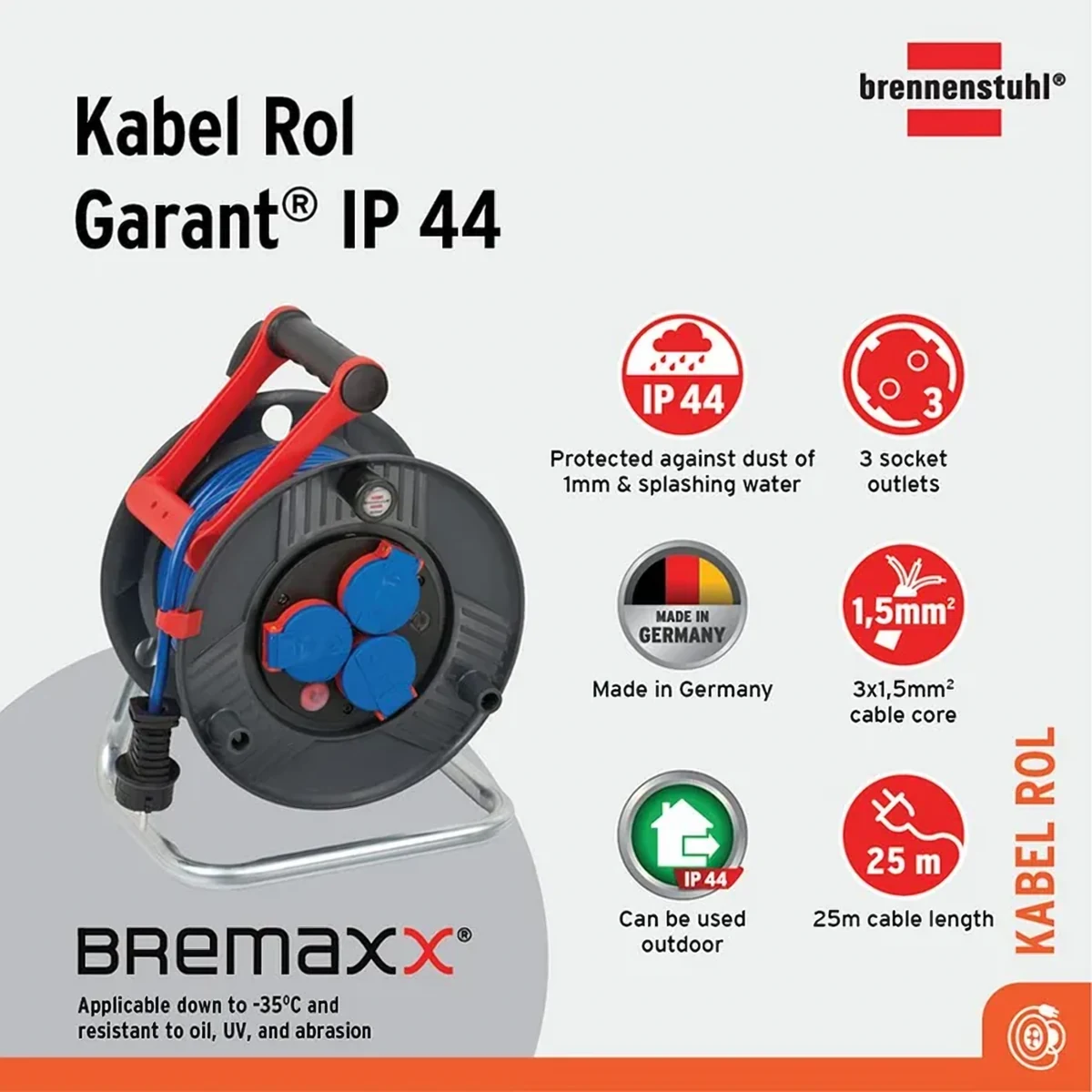 Brennenstuhl Garant IP44 25 m – Skarvsladd
